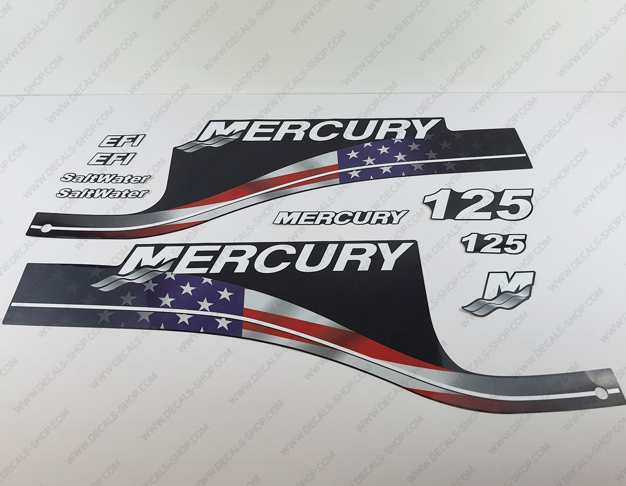 Mercury 250 US2 Flag EF Saltwater 1999-2004 Outboard Decal Stcker Set